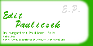 edit paulicsek business card